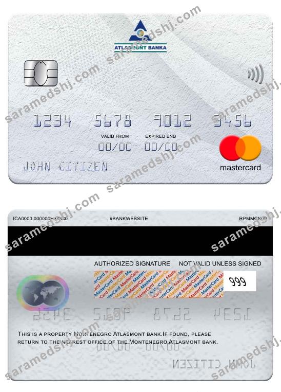 Montenegro Atlasmont Bank mastercard